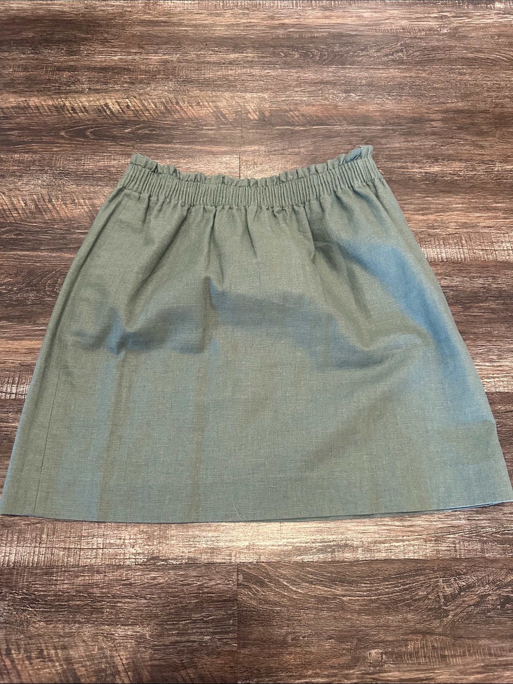 J. Crew Classic A-Line Olive Green Elastic-Waist Skirt
